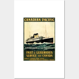 Fast Luxurious Service To Canada Atlantic Advertising Vintage Ocean Travel Posters and Art